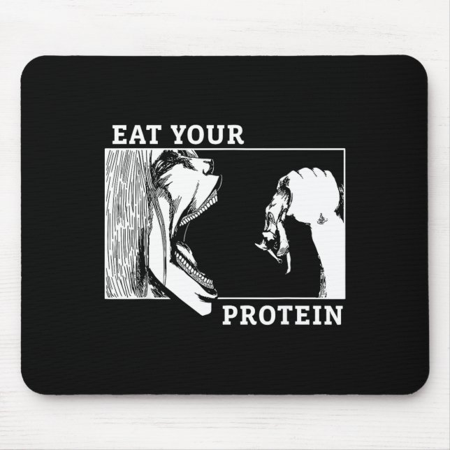 Eat Your Protein Man Vs Gym Fitness  Mouse Mat (Front)