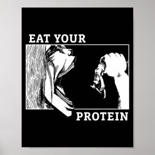 Eat Your Protein Man Vs Gym Fitness Poster