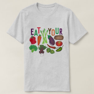 Eat Your Vegetables Carrot Tomato Broccoli Pepper T-Shirt