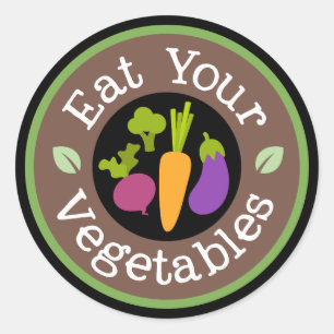 Eat your vegetables fun word art sticker