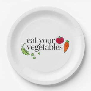 Eat Your Vegetables Paper Plate
