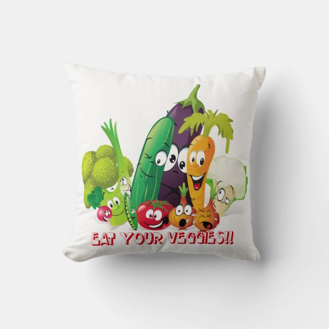 Eat your veggies American MoJo Pillow (Front)