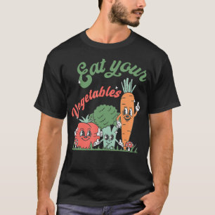 Eat Your Veggies Farmers Retro Market Vegetable T-Shirt