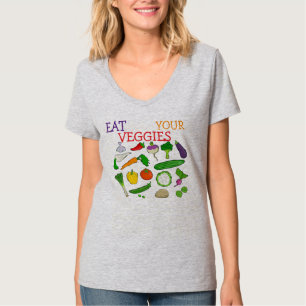 “Eat Your Veggies” Healthy Lifestyle Graphic  T-Shirt