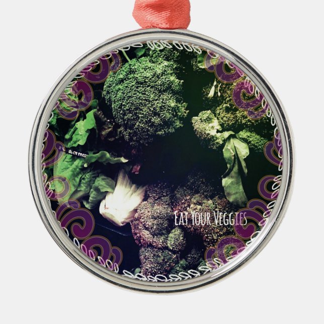 Eat Your Veggies Metal Tree Decoration (Front)