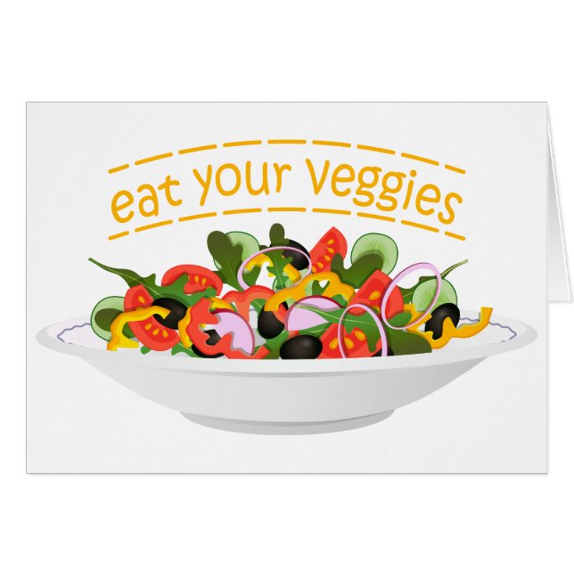 Eat Your Veggies Quote fresh salad mix bowl (Front Horizontal)