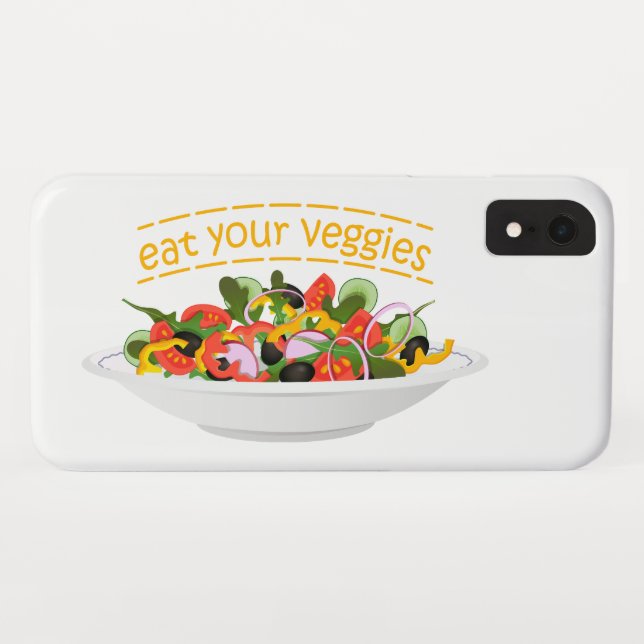 Eat Your Veggies Quote fresh salad mix bowl Case-Mate iPhone Case (Back (Horizontal))