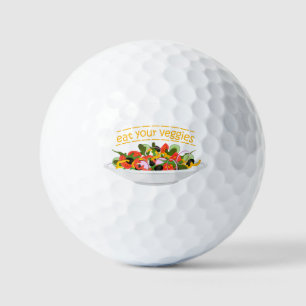 Eat Your Veggies Quote fresh salad mix bowl Golf Balls