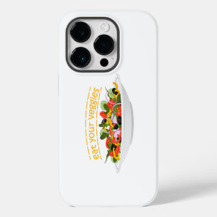 Eat Your Veggies Quote fresh salad mix bowl iPhone 14 Pro Case