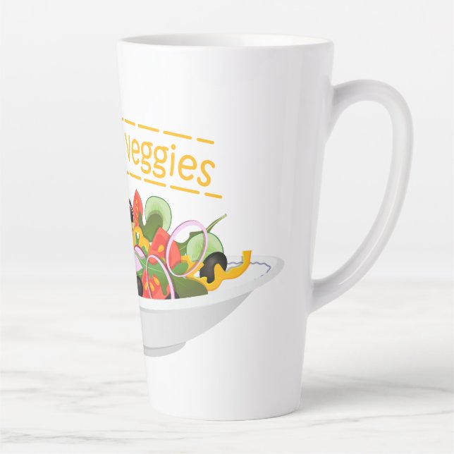 Eat Your Veggies Quote fresh salad mix bowl Latte Mug (Right)