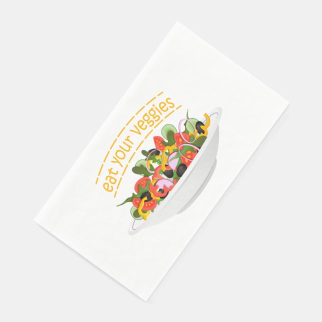 Eat Your Veggies Quote fresh salad mix bowl Napkin (Corner)