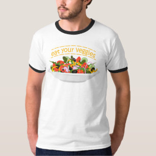 Eat Your Veggies Quote fresh salad mix bowl T-Shirt