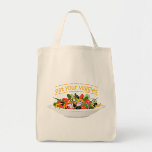 Eat Your Veggies Quote fresh salad mix bowl Tote Bag