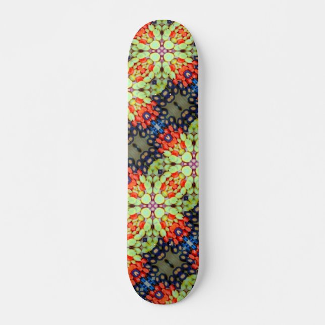 Eat Your Veggies Rainbow Coloured Carrot Slices Skateboard (Front)