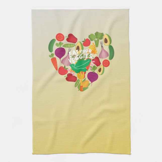 Eat Your Veggies  Tea Towel (Vertical)