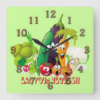 Eat your veggies Wall Clock