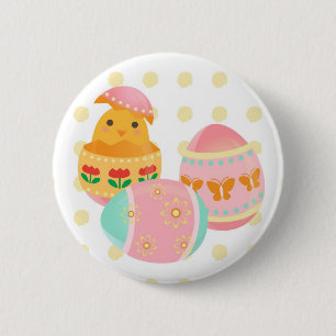 Eater Egg Chick Design Botton 6 Cm Round Badge