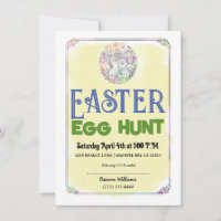 Eater Egg Hunt Yellow Watercolor Flyer