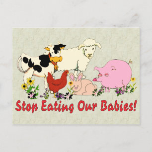 Eating Animal Babies Postcard