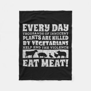 Eating Animals Is Weird Shirt World Vegan Day Plan Fleece Blanket