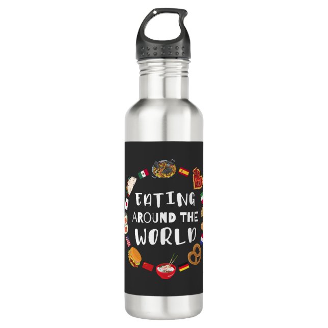 Eating around the world 710 ml water bottle (Front)