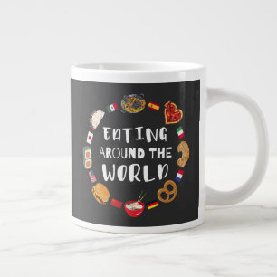 Eating around the world large coffee mug