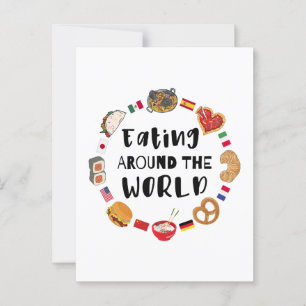 Eating around the world postcard