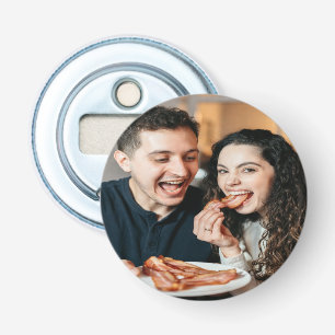 Eating Bacon Photo Customize Personalize Bottle Opener