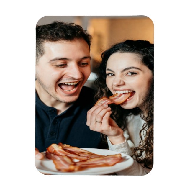 Eating Bacon Photo Customize Personalize Magnet (Vertical)