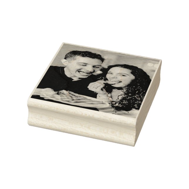 Eating Bacon Photo Customize Personalize Rubber Stamp (Stamp)