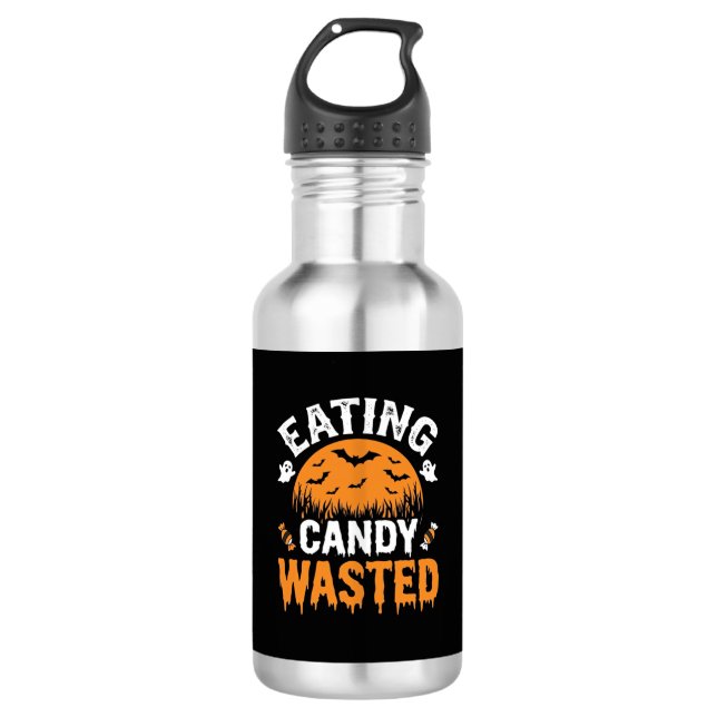 Eating Candy Wasted Halloween Design_1 532 Ml Water Bottle (Front)