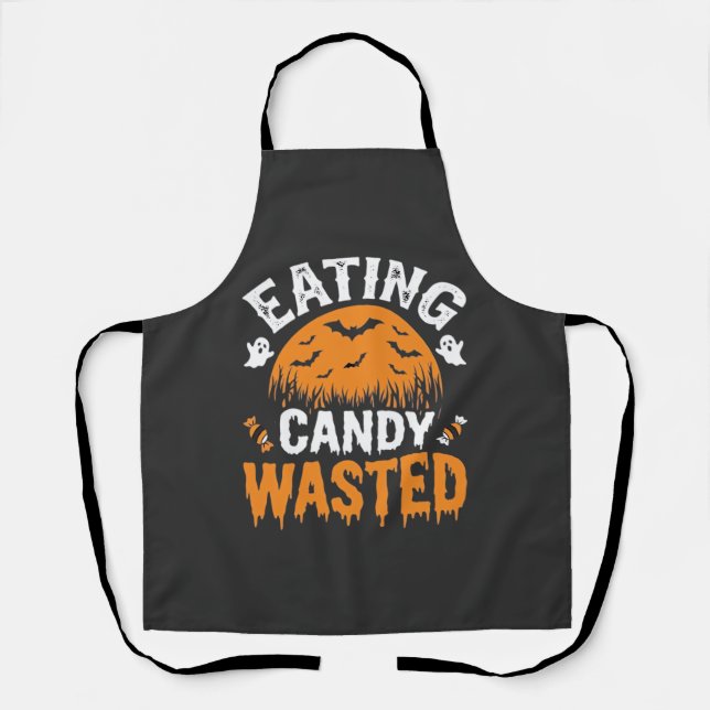 Eating Candy Wasted Halloween Design_1 Apron (Front)
