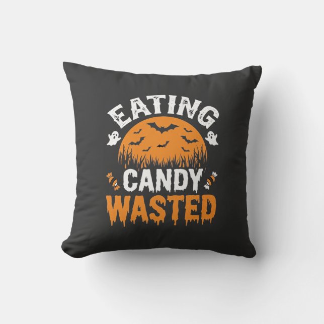 Eating Candy Wasted Halloween Design_1 Cushion (Front)