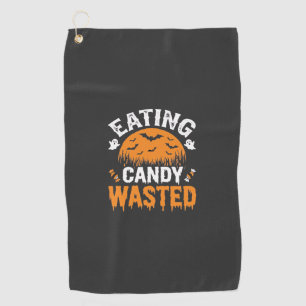 Eating Candy Wasted Halloween Design_1 Golf Towel