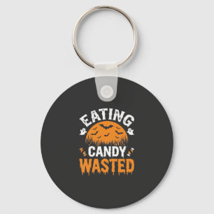 Eating Candy Wasted Halloween Design_1 Key Ring