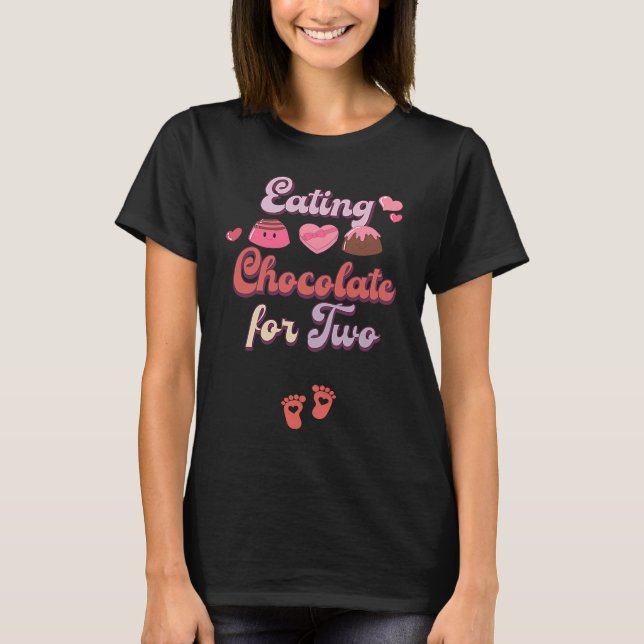 Eating Chocolate For Two Groovy Valentine's Day Pr T-Shirt (Front)