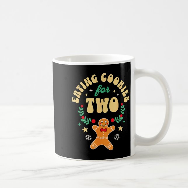 Eating Christmas Cookies For Two - Pregnancy Revea Coffee Mug (Right)
