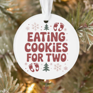 Eating Cookies For Two Christmas Pregnancy Mum Ornament