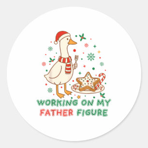 Eating Cookies For Two Working On My Dad-bod Santa Classic Round Sticker