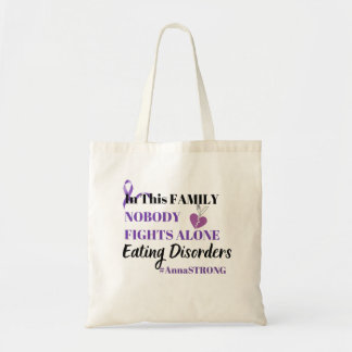 Eating disorder raise awareness Purple ribbon Tote Bag