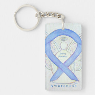 Eating Disorders Angel Awareness Ribbon Keychain