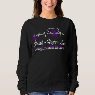 Eating Disorders Awareness Heartbeat Christian Cro Sweatshirt
