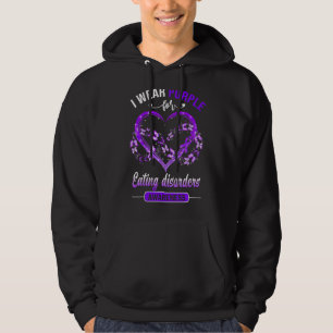 Eating Disorders Awareness I Wear Purple Butterfly Hoodie