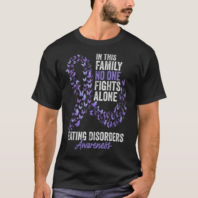 Eating Disorders Awareness Month Butterfly Periwin T-Shirt (Front)