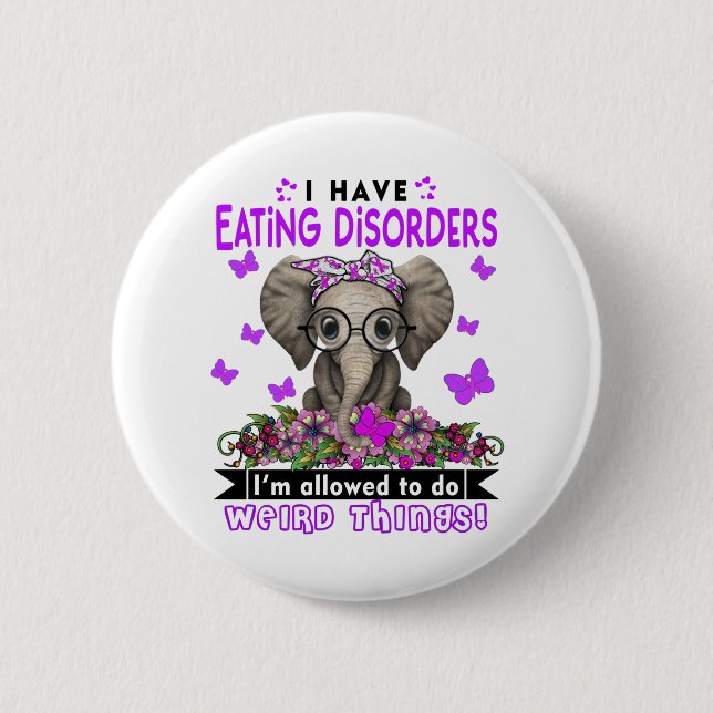 Eating disorders Awareness Month Ribbon Gifts 6 Cm Round Badge (Front)