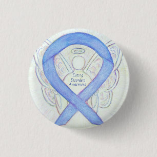 Eating Disorders Awareness Ribbon Angel Custom Pin