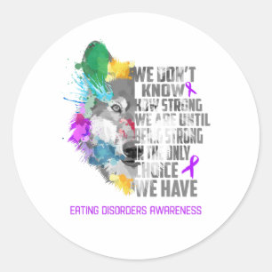 Eating disorders Awareness Ribbon Support Gifts Classic Round Sticker