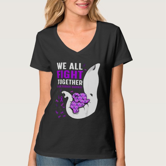 Eating Disorders Awareness We All Fight Together E T-Shirt (Front)