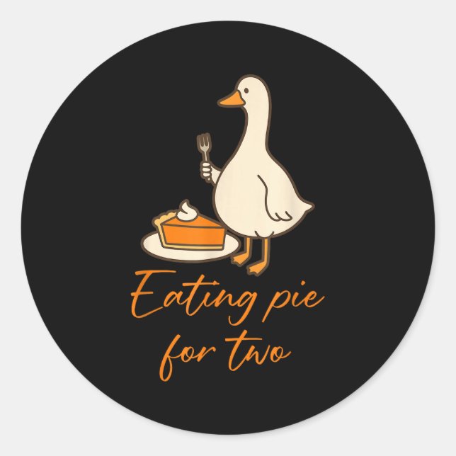 Eating E For Two Thanksgiving Pregnancy Announceme Classic Round Sticker (Front)