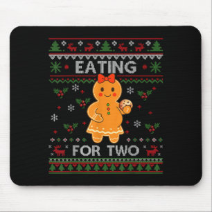 Eating For Two Pregnancy Announcement Ugly Sweater Mouse Mat